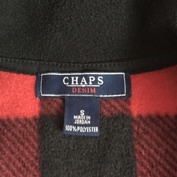 CHAPS Red Plaid Fleece Vest - Picture 4 of 6